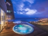 Outdoor jacuzzi at night