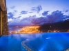 Outdoor swimming pool at night